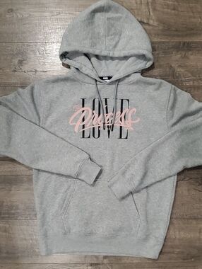 flag nor fail Gray Hoodie with Pink & Black "LOVE" Graphic